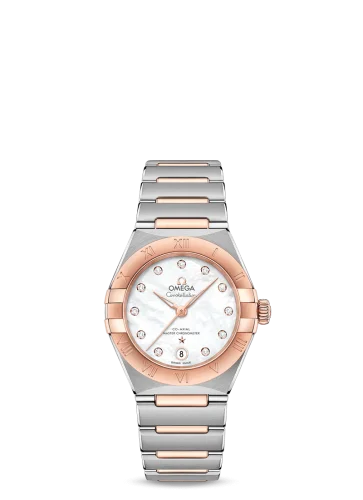 Omega Constellation Manhattan 29 Co-Axial Master Chronometer Stainless Steel / Sedna Gold / MOP