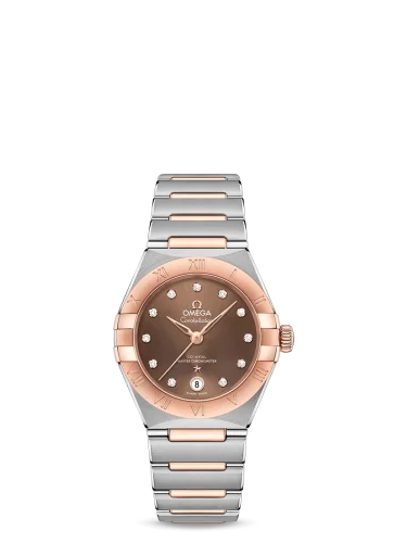 Omega Constellation Manhattan 29 Co-Axial Master Chronometer Stainless Steel / Sedna Gold / Brown Diamond