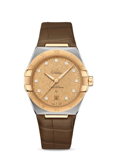Omega - 131.23.39.20.58.001 Constellation Master Chronometer 39 Stainless Steel / Yellow Gold / Champagne-Diamond / Alligator