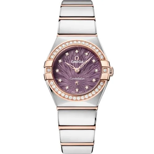 Omega - 131.25.25.60.60.002 Constellation Manhattan 25 Quartz Stainless Steel - Sedna Gold - Diamond / Purple Supernova