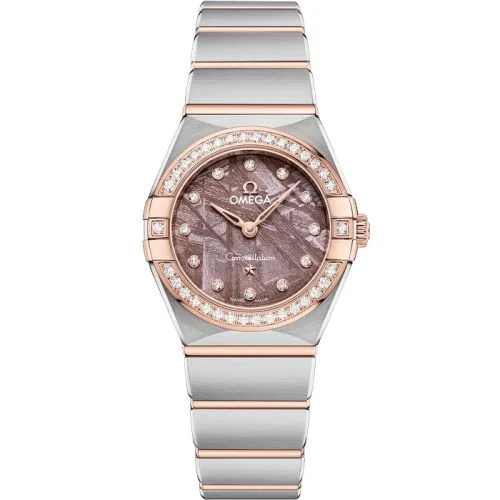 Omega - 131.25.25.60.99.001 Constellation Manhattan 25 Quartz Stainless Steel - Sedna Gold - Diamond / Lilac Meteorite