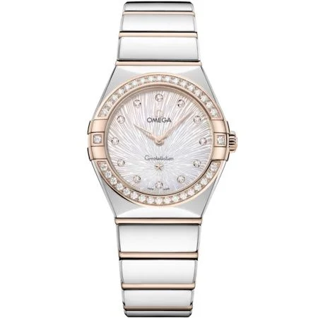 Omega - 131.25.28.60.55.003 Constellation Manhattan 28 Quartz Stainless Steel - Moonshine Gold - Diamond / MOP Supernova