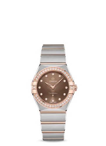 Omega - 131.25.28.60.63.001 Constellation Manhattan 28 Quartz Stainless Steel / Sedna Gold / Brown-Diamond / Diamond