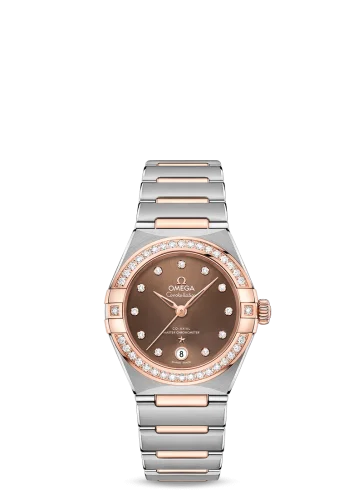 Omega Constellation Manhattan 29 Co-Axial Master Chronometer Stainless Steel / Sedna Gold / Brown Diamond / Diamond