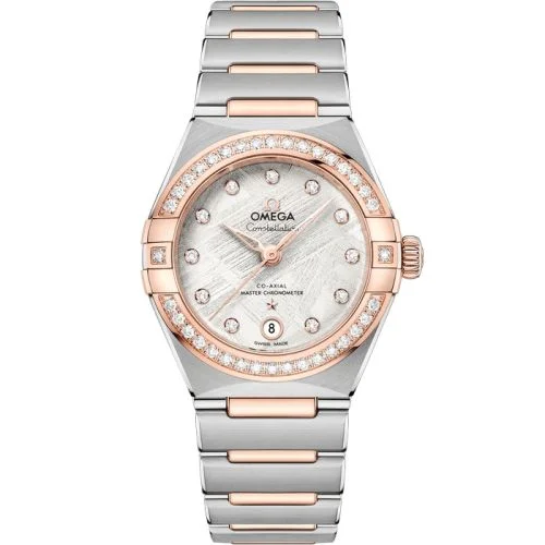 Omega Constellation Manhattan 29 Co-Axial Master Chronometer Stainless Steel - Sedna Gold - Diamond / Silver Meteorite