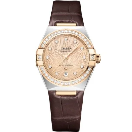 Omega Constellation Manhattan 29 Co-Axial Master Chronometer Stainless Steel - Moonshine Gold - Diamond / Champagne Supernova / Alligator