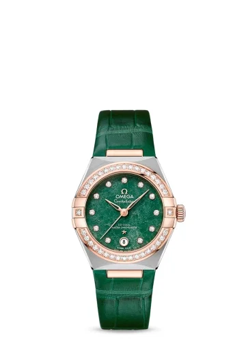 Omega Omega - 131.28.29.20.99.001 Constellation Manhattan 29 Co-Axial Master Chronometer Stainless Steel / Sedna Gold / Diamond / Green Aventurine