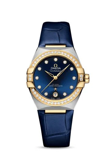 Omega - 131.28.36.20.53.001 Master Chronometer 36 Stainless Steel / Yellow Gold / Diamond / Blue / Strap