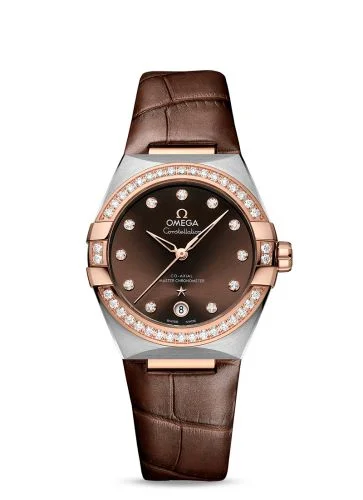 Omega - 131.28.36.20.63.001 Master Chronometer 36 Stainless Steel / Sedna Gold / Diamond / Brown / Strap