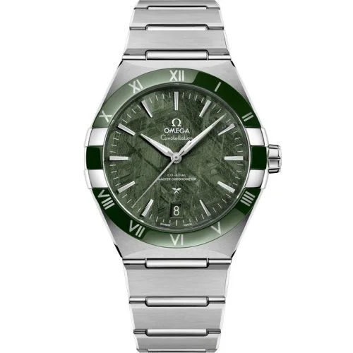 Omega - 131.30.41.21.99.002 Constellation Master Chronometer 41 Stainless Steel - Ceramic /  Green Meteorite