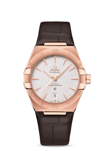 Omega Constellation Master Chronometer 39 Sedna / Silver / Alligator