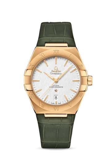 Omega Constellation Master Chronometer 39 Yellow Gold / Silver / Alligator
