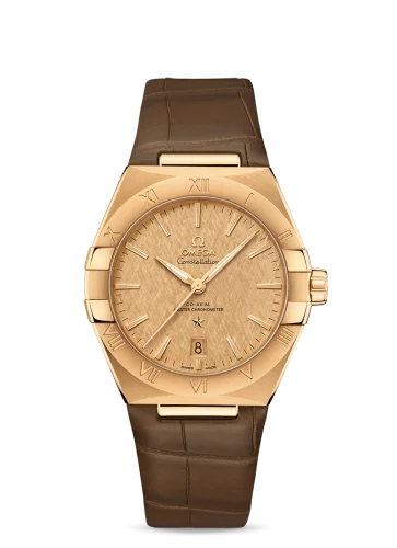 Omega Constellation Master Chronometer 39 Yellow Gold / Champagne / Alligator