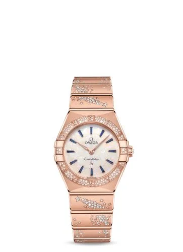 Omega - 131.55.28.60.99.002 Constellation Manhattan 28 Quartz Sedna Gold / MOP - Sapphire / Diamond