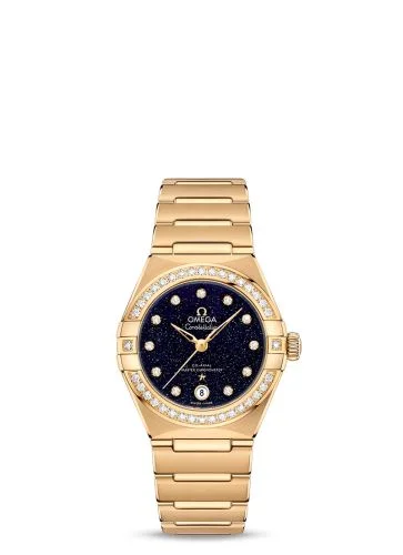 Omega - 131.55.29.20.53.002 Constellation Manhattan 29 Co-Axial Master Chronometer Yellow Gold / Aventurine / Diamond