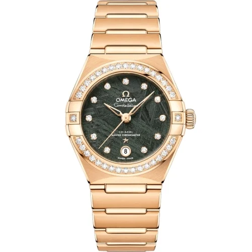 Omega Omega - 131.55.29.20.99.005 Constellation Manhattan 29 Co-Axial Master Chronometer Yellow Gold - Diamond / Green Meteorite