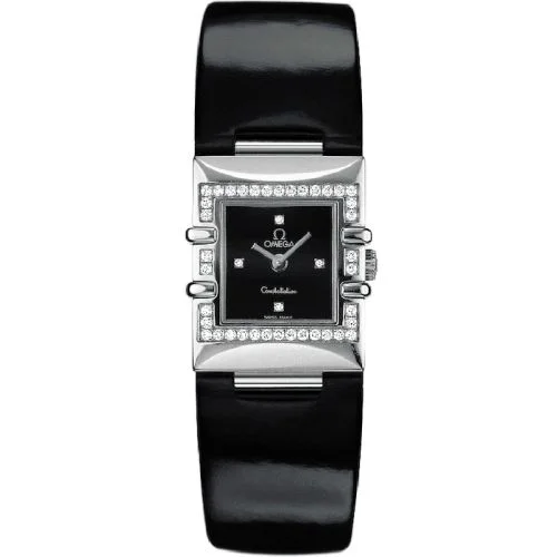 Omega - 1835.46.51 Constellation Quadra Quartz 19.3 Stainless Steel - Diamond / Black / Strap