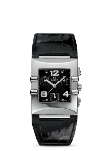 Omega Constellation Quadra Quartz 28 Chronograph Stainless Steel / Black / Alligator