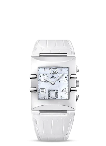 Omega Constellation Quadra Quartz 28 Chronograph Stainless Steel / MOP/ Alligator