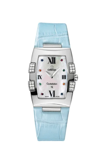 Omega - 1886.79.33 Constellation Quadrella Quartz 25 Stainless Steel / MOP / Blue Alligator