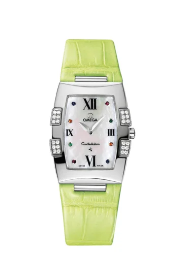 Omega - 1886.79.35 Constellation Quadrella Quartz 25 Stainless Steel / MOP / Green Alligator