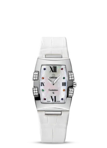 Omega - 1886.79.36 Constellation Quadrella Quartz 25 Stainless Steel / MOP / White Alligator