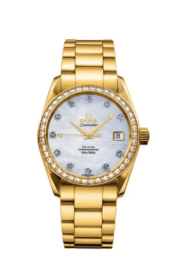 Omega - 2009.75.00 Seamaster Aqua Terra 150M Co-Axial 36.2 Red Gold / Yellow Gold / Diamond / MOP / Bracelet