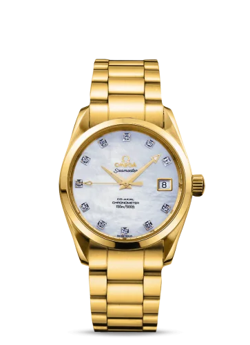 Omega - 2104.75.00 Seamaster Aqua Terra 150M Co-Axial 36.2 Yellow Gold / Diamond / MOP / Bracelet
