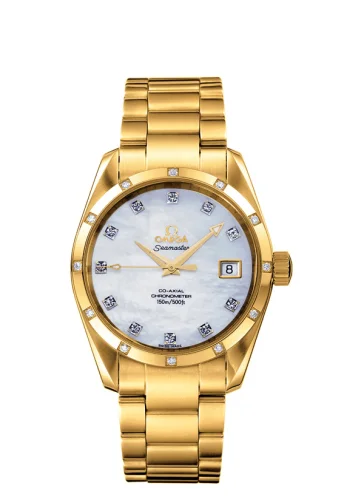 Omega - 2005.75.00 Seamaster Aqua Terra 150M Co-Axial 36.2 Yellow Gold / Diamond / MOP / Bracelet
