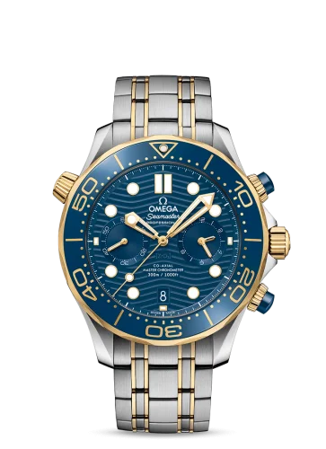 Omega - 210.20.44.51.03.001 Seamaster Diver 300M Master Co-Axial 44 Chronograph Stainless Steel / Yellow Gold / Blue / Bracelet