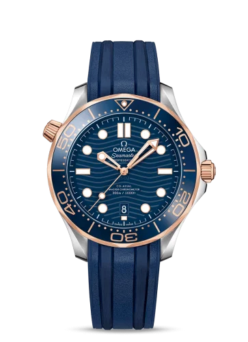 Omega - 210.22.42.20.03.002 Seamaster Diver 300M Master Co-Axial 42 Stainless Steel / Sedna Gold / Blue / Rubber