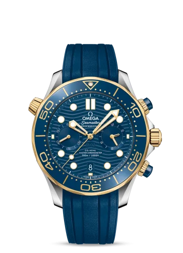 Omega - 210.22.44.51.03.001 Seamaster Diver 300M Master Co-Axial 44 Chronograph Stainless Steel / Yellow Gold / Blue / Rubber