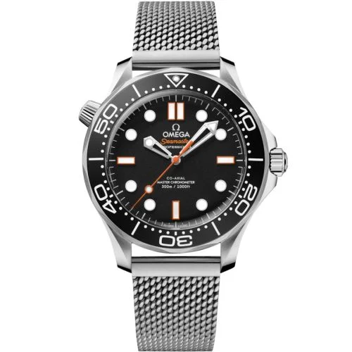 Omega - 210.30.42.20.01.018 Seamaster Diver 300M Master Co-Axial 42 No-Date Stainless Steel / Black - Orange / Mesh