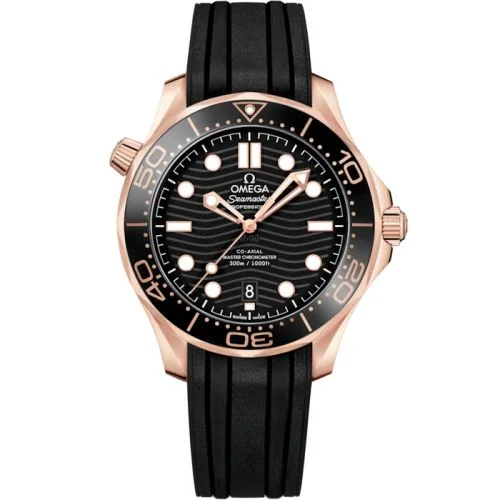 Omega Seamaster Diver 300M Master Co-Axial 42 Sedna Gold / Black / Rubber