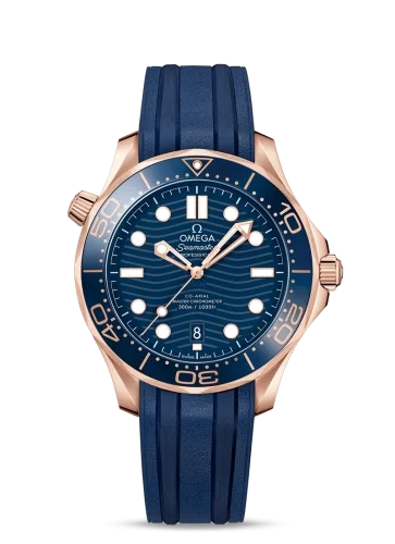 Omega Omega - 210.62.42.20.03.001 Seamaster Diver 300M Master Co-Axial 42 Sedna Gold / Blue / Rubber