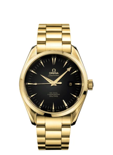 Omega - 2102.50.00 Seamaster Aqua Terra 150M Co-Axial 42.2 Yellow Gold / Black / Bracelet