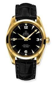 Omega - 2608.52.31 Seamaster Aqua Terra 150M Co-Axial 39.2 Railmaster Yellow Gold / Brown Alligator / China Train