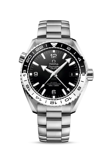 Omega Seamaster Planet Ocean 600M Co-Axial 43.5 Master Chronometer GMT Stainless Steel / Black White / Bracelet