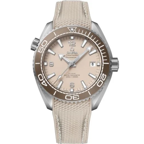 Omega - 215.32.44.21.09.001 Seamaster Planet Ocean 600M Co-Axial 43.5 Master Chronometer Stainless Steel / Beige / Rubber