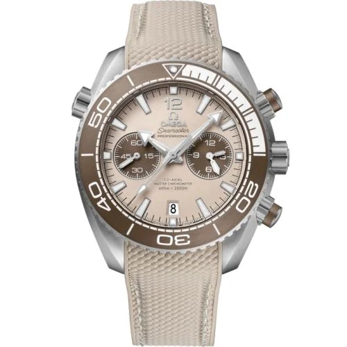 Omega - 215.32.46.51.09.001 Seamaster Planet Ocean 600M Co-Axial 45.5 Master Chronometer Chronograph Stainless Steel / Beige / Rubber