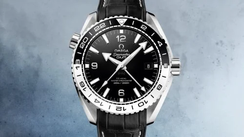 Omega Omega - 215.33.44.22.01.001 Seamaster Planet Ocean 600M Co-Axial 43.5 Master Chronometer GMT Stainless Steel / Black White / Alligator