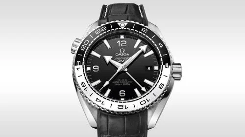 Omega Omega - 215.33.44.22.01.001 Seamaster Planet Ocean 600M Co-Axial 43.5 Master Chronometer GMT Stainless Steel / Black White / Alligator