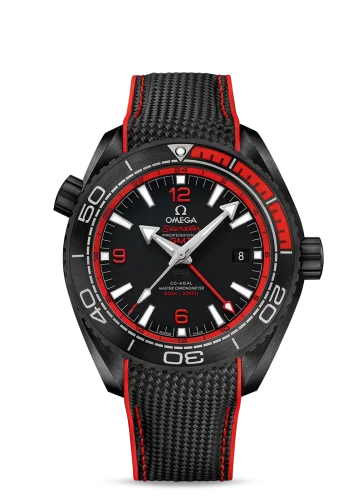 Omega Seamaster Planet Ocean 600M Co-Axial 45.5 Master Chronometer GMT Deep Black Red