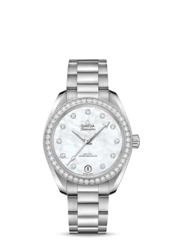 Omega - 220.15.34.20.55.001 Seamaster Aqua Terra 150M Master Chronometer 34 Stainless Steel / Diamond / MOP / Bracelet