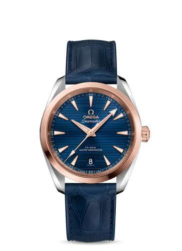 Omega - 220.23.38.20.03.001 Seamaster Aqua Terra 150M Master Chronometer 38 Stainless Steel / Sedna Gold / Blue / Alligator