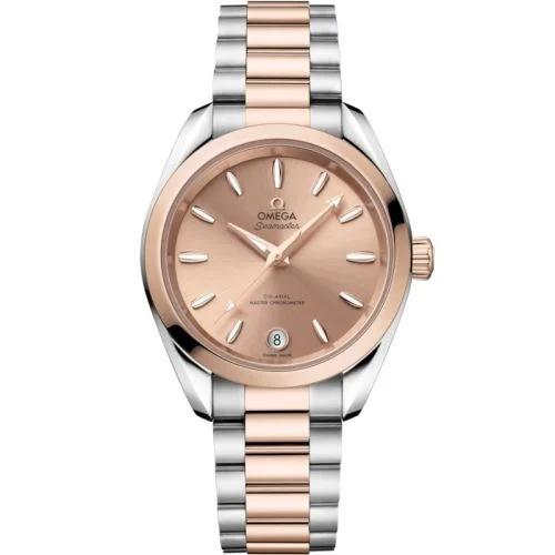 Omega - 220.20.34.20.10.001 Seamaster Aqua Terra 150M Shades Master Chronometer 34 Stainless Steel - Sedna Gold / Rose / Bracelet