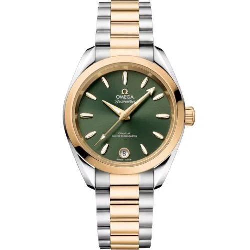 Omega - 220.20.34.20.10.002 Seamaster Aqua Terra 150M Shades Master Chronometer 34 Stainless Steel - Moonshine Gold / Green / Bracelet
