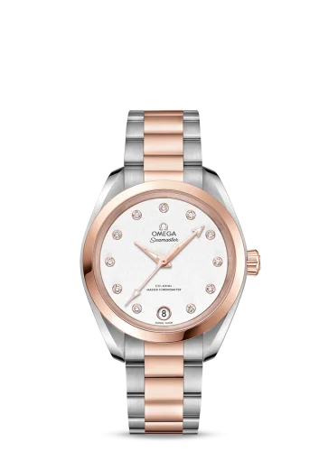 Omega - 220.20.34.20.52.001 Seamaster Aqua Terra 150M Master Chronometer 34 Stainless Steel / Sedna Gold / Silver / Bracelet