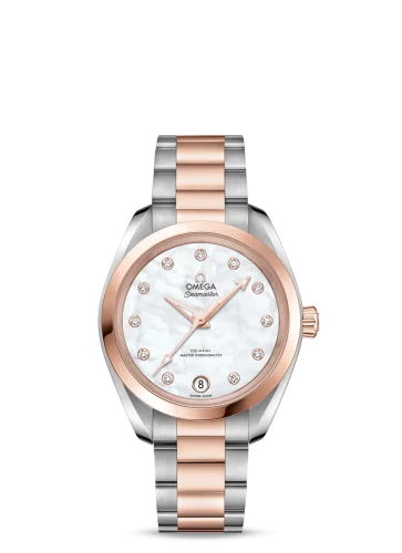 Omega - 220.20.34.20.55.001 Seamaster Aqua Terra 150M Master Chronometer 34 Stainless Steel / Sedna Gold / MOP / Bracelet