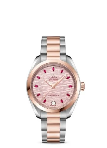 Omega - 220.20.34.20.60.001 Seamaster Aqua Terra 150M Master Chronometer 34 Stainless Steel / Sedna Gold / Pink - Ruby / Bracelet